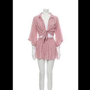 Delfina Printed Skirt Set Tie Closure at Front Size S